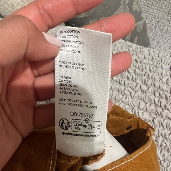 New BDG Canvas yellow Carpenter Pant size 26 y2k streetwear J - Picture 12 of 12